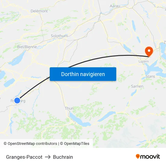 Granges-Paccot to Buchrain map