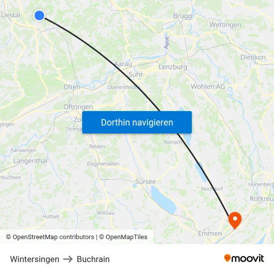 Wintersingen to Buchrain map