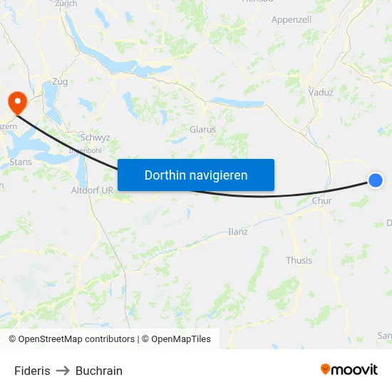 Fideris to Buchrain map