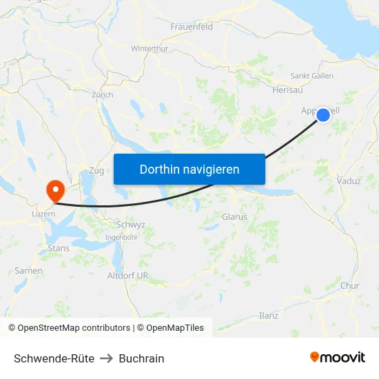 Schwende-Rüte to Buchrain map