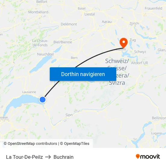 La Tour-De-Peilz to Buchrain map