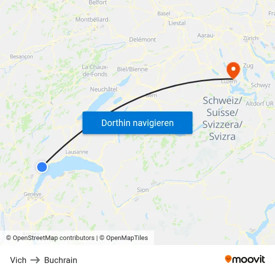 Vich to Buchrain map