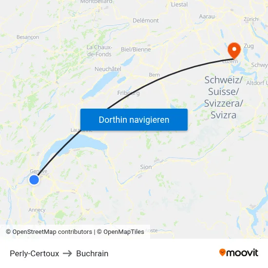 Perly-Certoux to Buchrain map