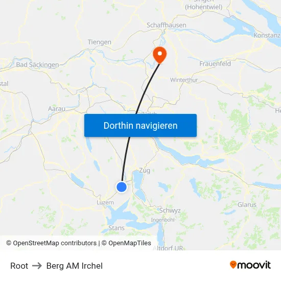 Root to Berg AM Irchel map