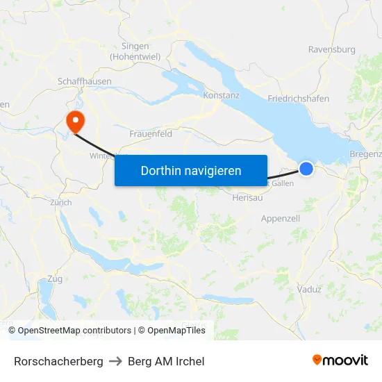 Rorschacherberg to Berg AM Irchel map