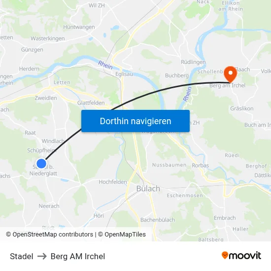 Stadel to Berg AM Irchel map