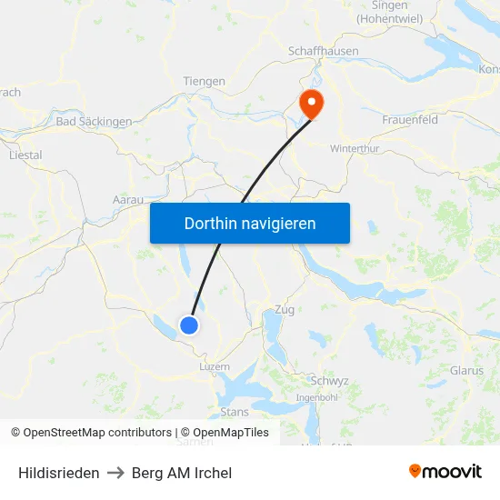 Hildisrieden to Berg AM Irchel map