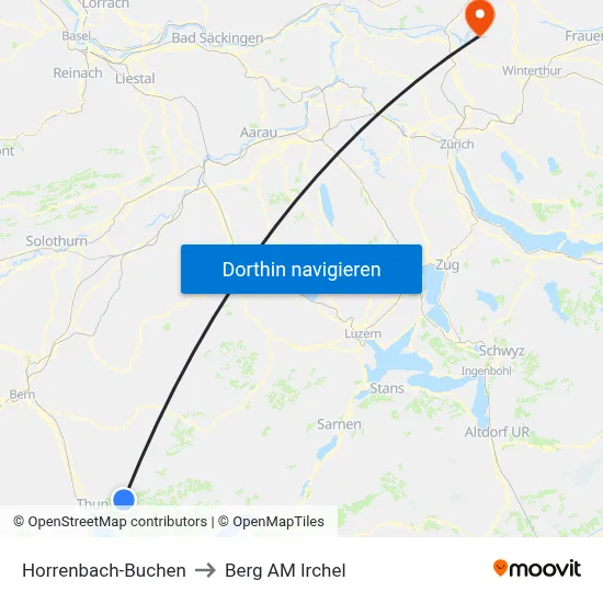 Horrenbach-Buchen to Berg AM Irchel map