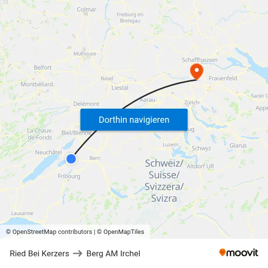 Ried Bei Kerzers to Berg AM Irchel map