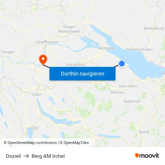 Dozwil to Berg AM Irchel map