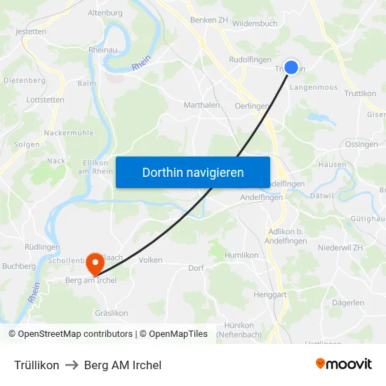 Trüllikon to Berg AM Irchel map