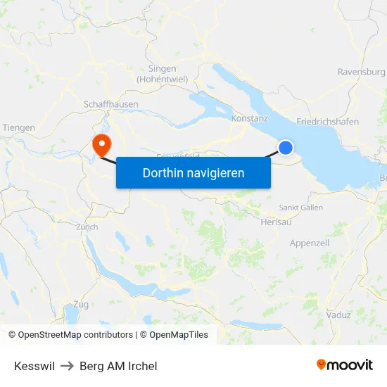 Kesswil to Berg AM Irchel map