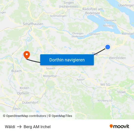 Wäldi to Berg AM Irchel map
