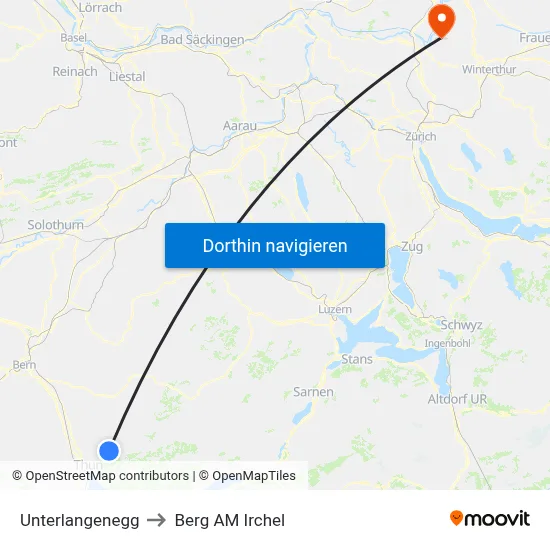 Unterlangenegg to Berg AM Irchel map