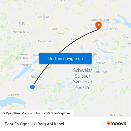 Pont-En-Ogoz to Berg AM Irchel map