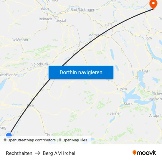 Rechthalten to Berg AM Irchel map