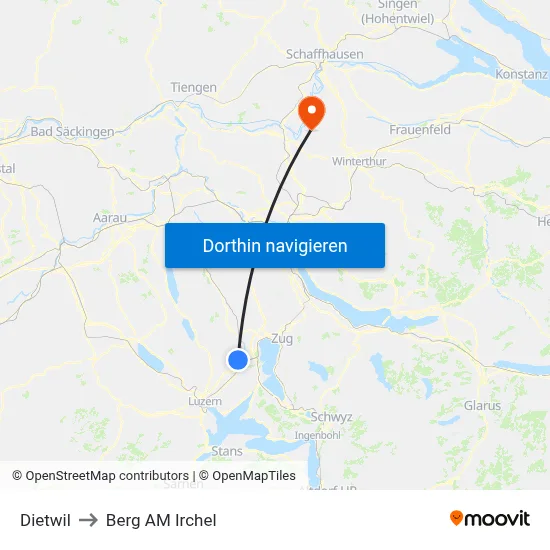 Dietwil to Berg AM Irchel map