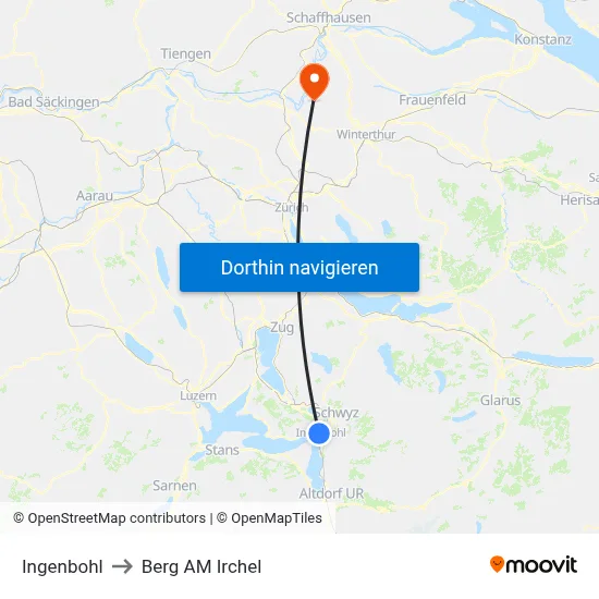 Ingenbohl to Berg AM Irchel map