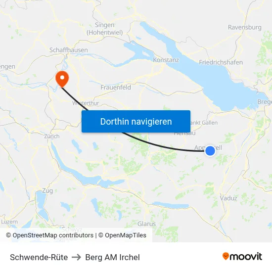 Schwende-Rüte to Berg AM Irchel map