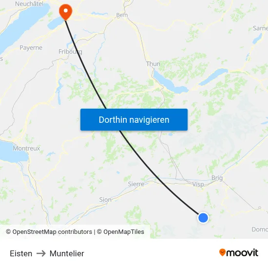 Eisten to Muntelier map