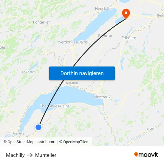 Machilly to Muntelier map
