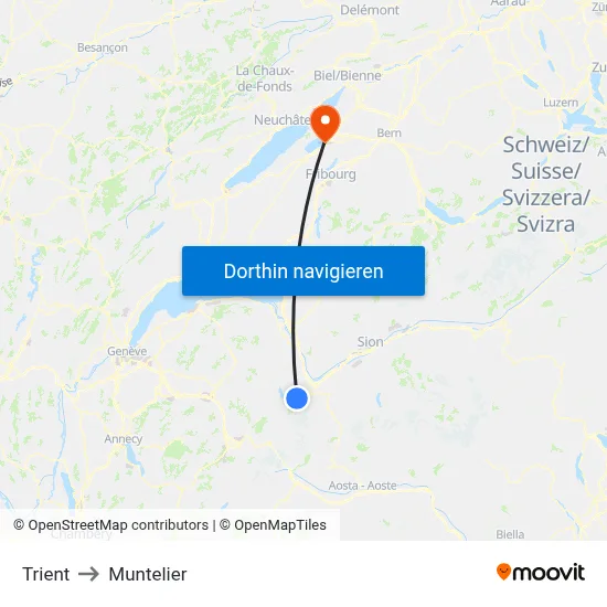 Trient to Muntelier map