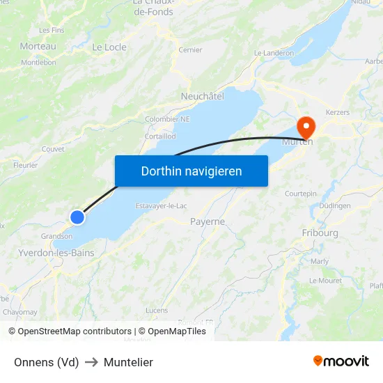 Onnens (Vd) to Muntelier map