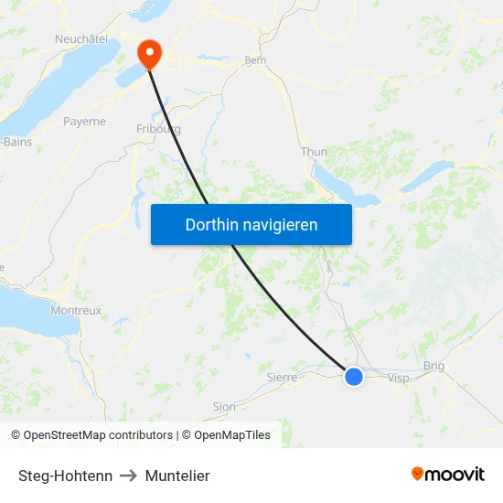 Steg-Hohtenn to Muntelier map