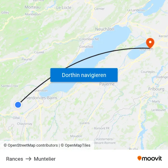 Rances to Muntelier map