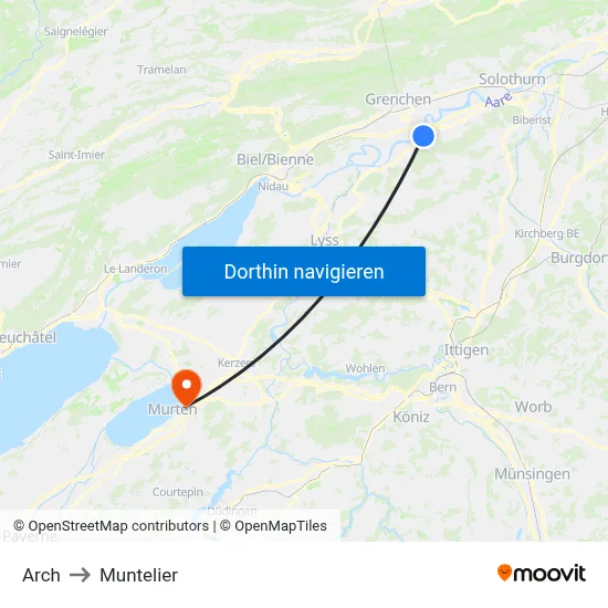 Arch to Muntelier map