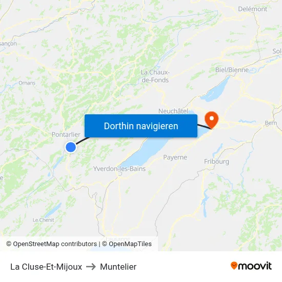 La Cluse-Et-Mijoux to Muntelier map