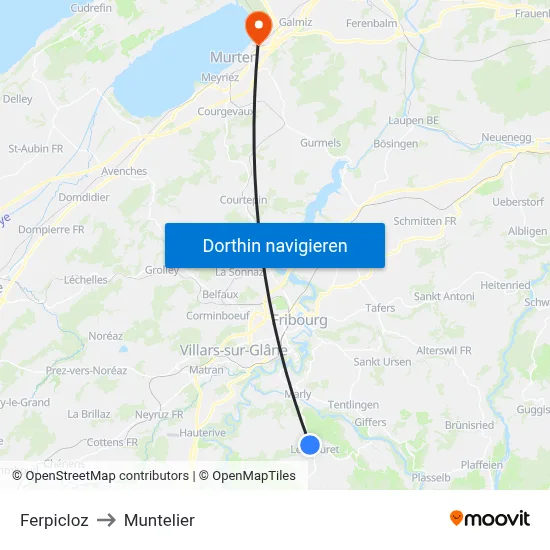 Ferpicloz to Muntelier map