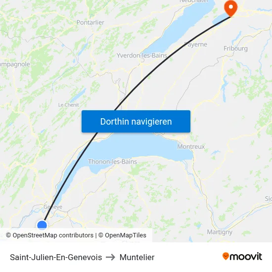 Saint-Julien-En-Genevois to Muntelier map