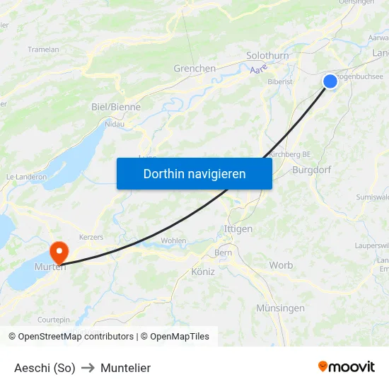 Aeschi (So) to Muntelier map