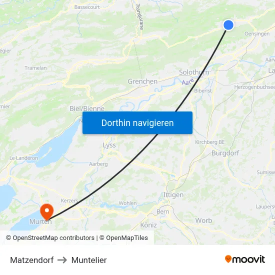 Matzendorf to Muntelier map