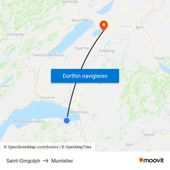 Saint-Gingolph to Muntelier map