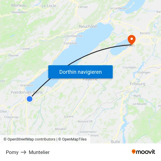 Pomy to Muntelier map
