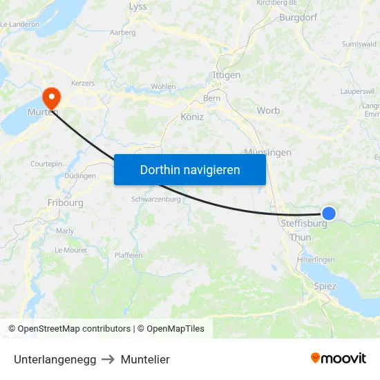 Unterlangenegg to Muntelier map