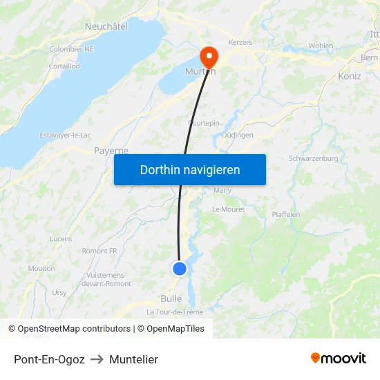 Pont-En-Ogoz to Muntelier map