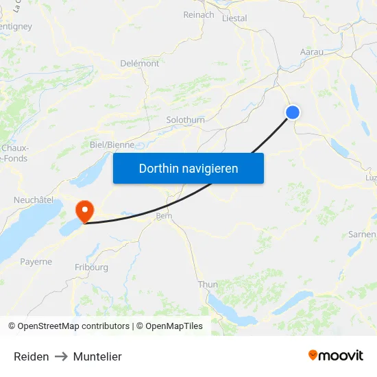 Reiden to Muntelier map