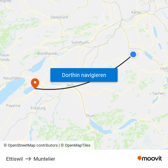 Ettiswil to Muntelier map