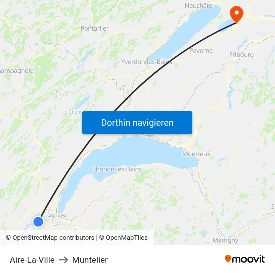 Aire-La-Ville to Muntelier map