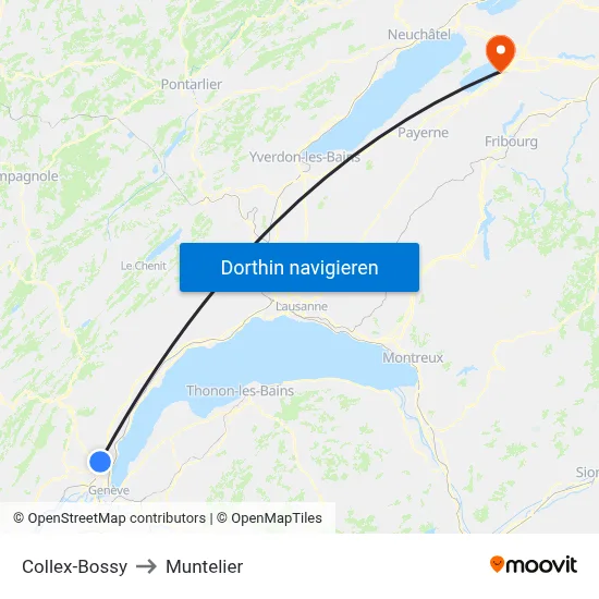 Collex-Bossy to Muntelier map