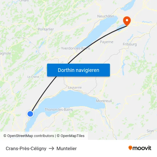 Crans-Près-Céligny to Muntelier map