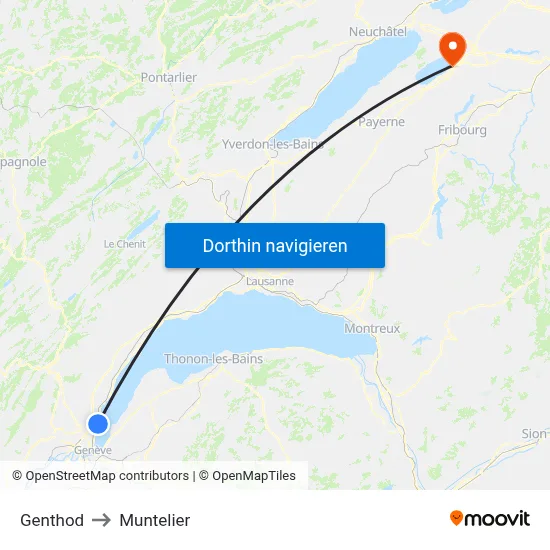 Genthod to Muntelier map