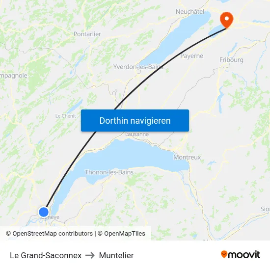 Le Grand-Saconnex to Muntelier map