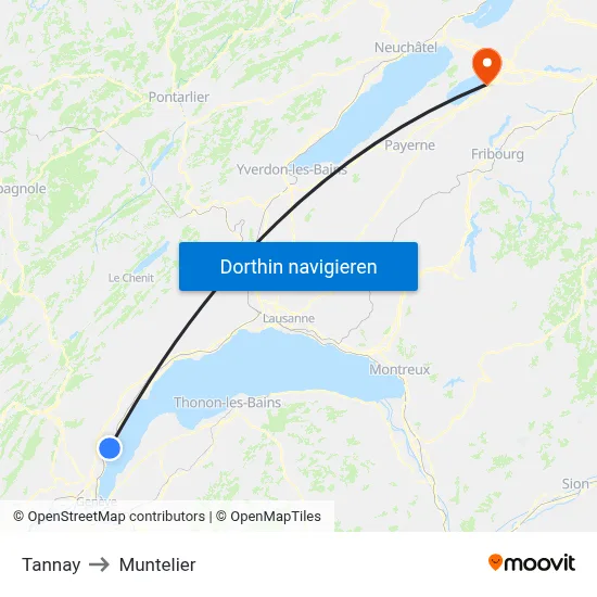 Tannay to Muntelier map