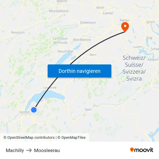 Machilly to Moosleerau map