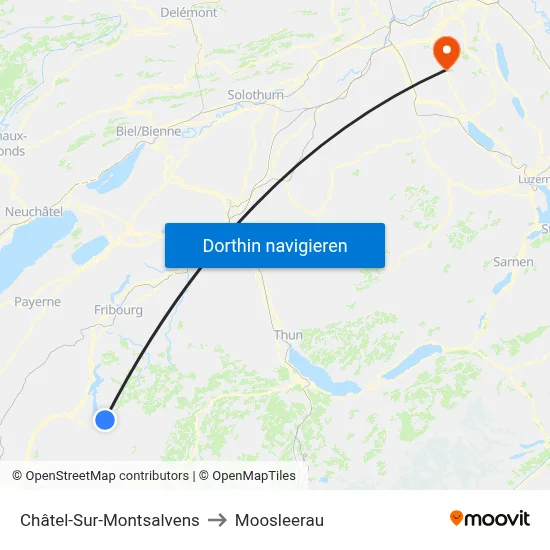 Châtel-Sur-Montsalvens to Moosleerau map