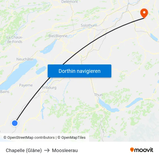 Chapelle (Glâne) to Moosleerau map